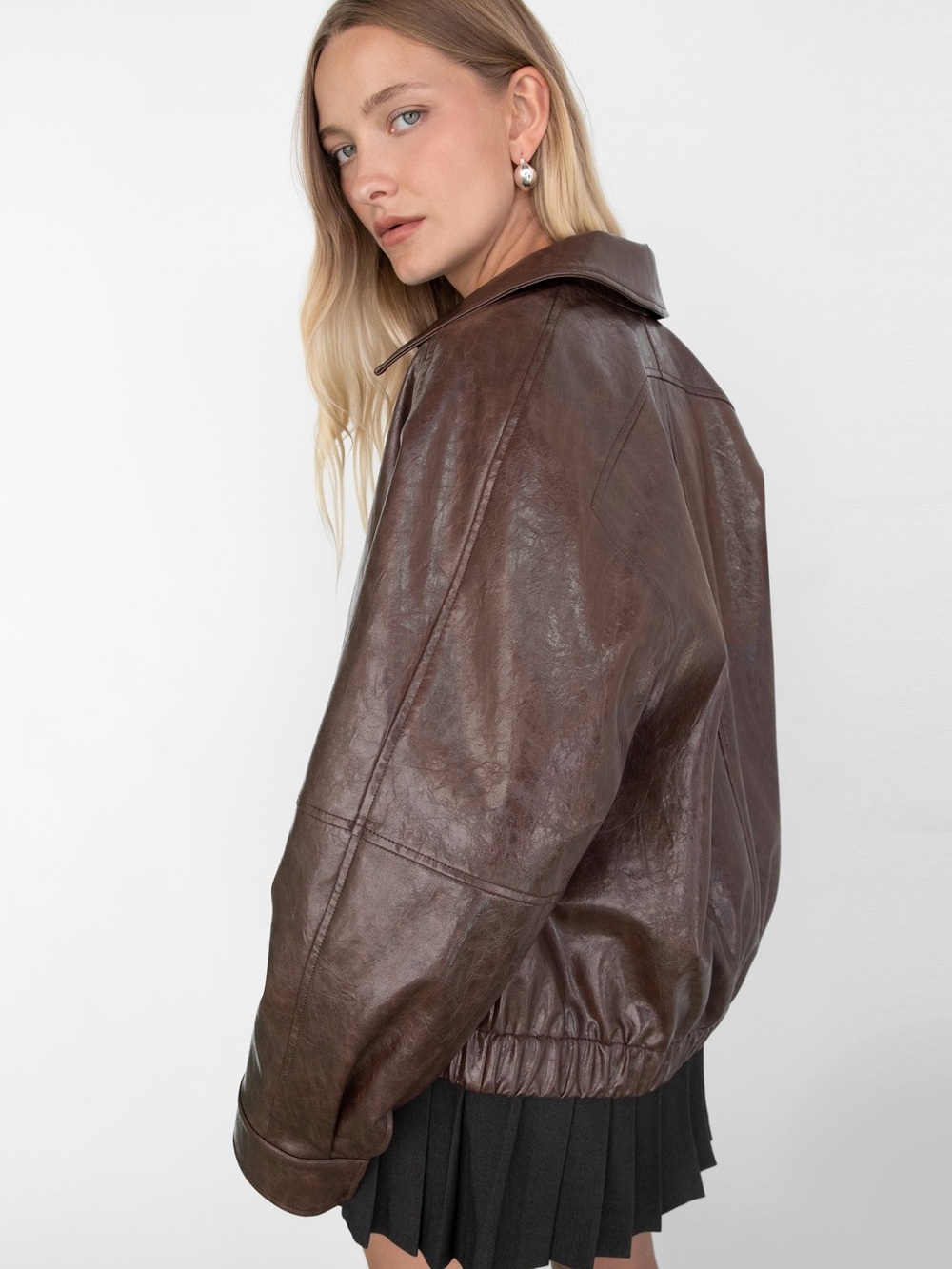 Oak and fort faux leather jacket - size medium